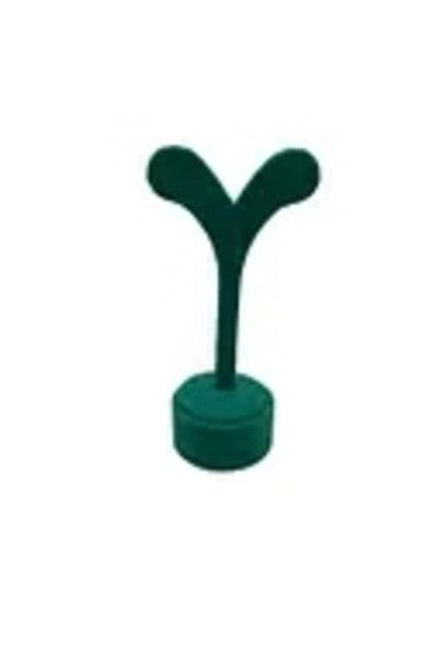 MeGass Dekor Domestic Production Suede Fabric Green Color 12 Cm Earring Display Accessory