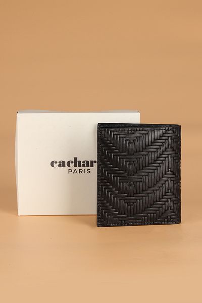 Cacharel 2017 Upright Men's Wallet - Real Leather - Card Holder Straw - Fog Spare Party
