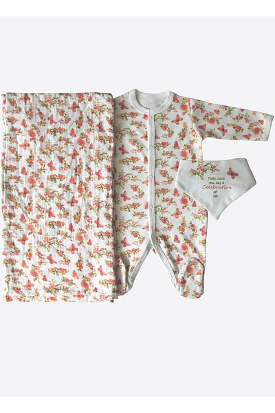kitikate Set 3 Fly Butterfly in Pink Organza
