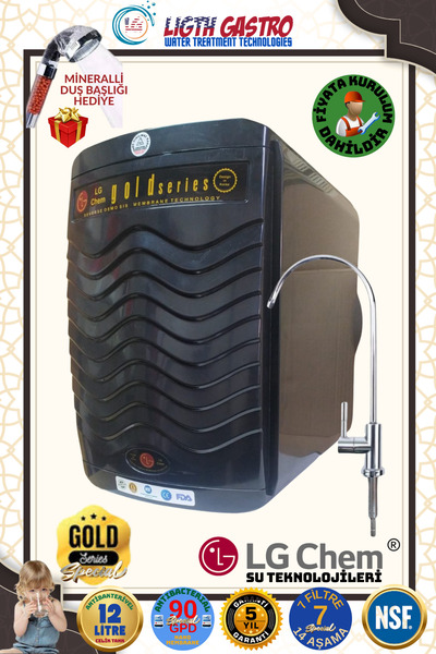 light gastro Lg Chem Gold Siyah Renk 12 Lt 14 Aşama Montaj Dahil Alkali Ve Mi...