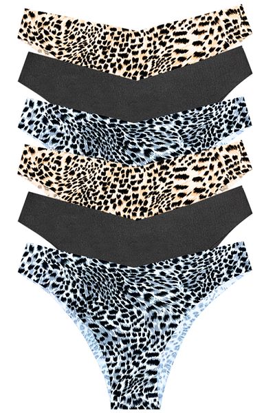 Newlilla 330 Women's Seamless Laser Brazilian Panties Pack of 6