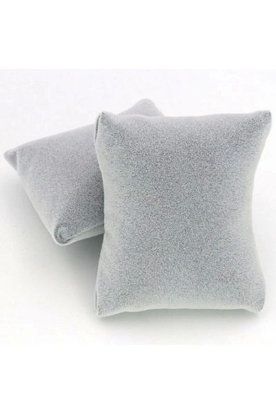 MeGass Dekor Domestic Production Suede Fabric Gray Color 5 Pieces 8/8 Cm Jewelry Pillow