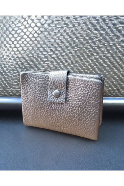 KY Women's Silver Gray Wallet Card Holder a Quality Soft Leather Medium Size