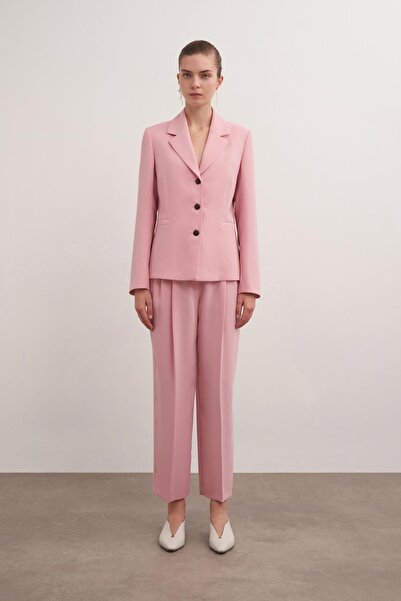 BİRELİN Peto Cep Detaylı Krep Ceket İtalyan Kili