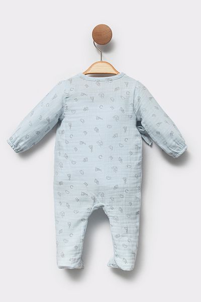 Cassiope Organic Cotton Patterned Cross Tie Soft and Comfortable Casual Hospital Baby Boy Romper
