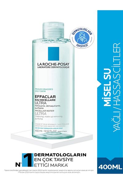 La Roche Posay Effaclar Ultra Micellar Water - 400 Ml, Cleanser and Moisturizer Without Drying, Passi.4083