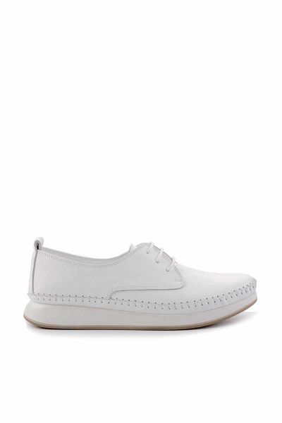 Bambi Pantofi casual de damă din piele albă K01908111103