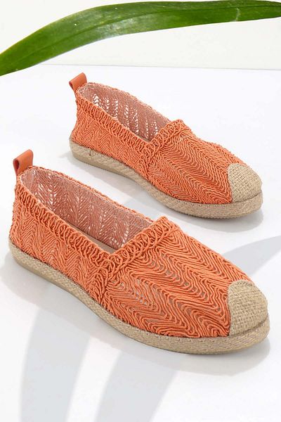 Bambi Orange Knitted Women's Espadrille K01823300016