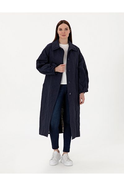 Pierre Cardin Navy Blue Trench Coat 50300874 -Vr033