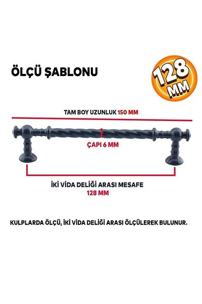 Badem10 Țeviță metalică gri antracit (128 MM-12,8 CM) Dulap ca sertar de bucătărie