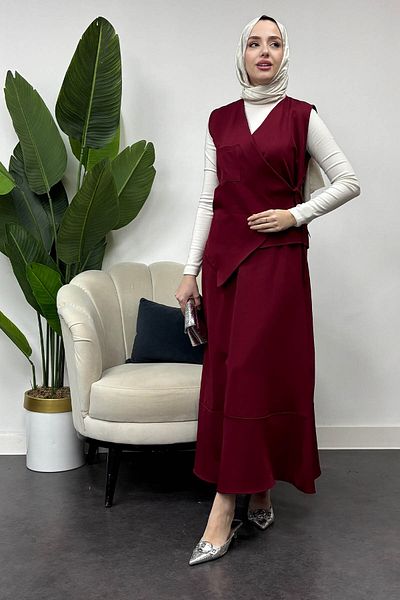 Tesettür Diyarı Dubai Vest Skirt Dumbbell Fabric Set