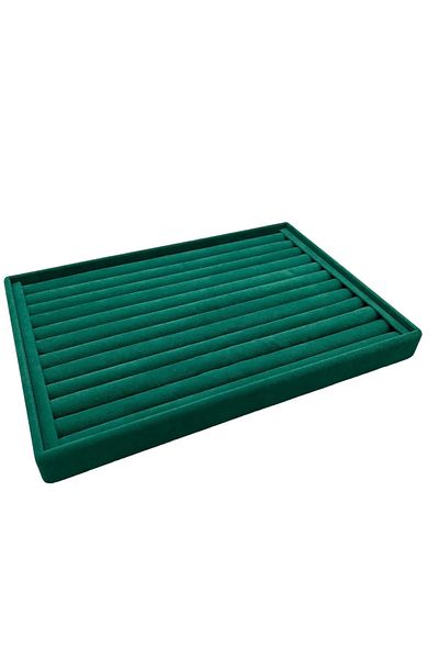 MeGass Dekor Domestic Production Large Size Suede Fabric Green Color 34 cm / 24 cm Hot Dog Ring Display Stand