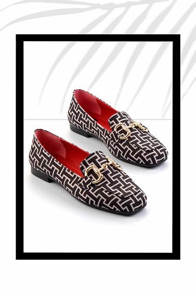 Bambi Schwarz bedruckte Ballerinas für Damen – K 01641167204