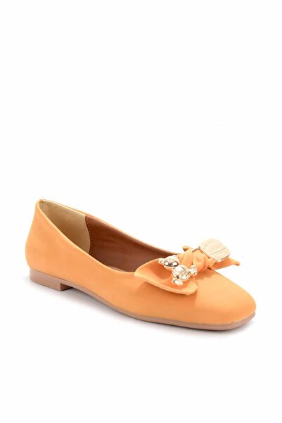 Bambi Turuncu Nubuk Kadın Loafer Ayakkabı K01641121401