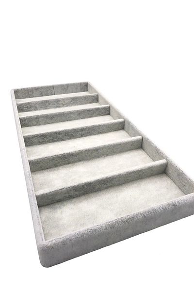 Aydın Decor New Domestic Suede Gray 38*19cm Compartment Glasses Stand (AYDINDECOR)