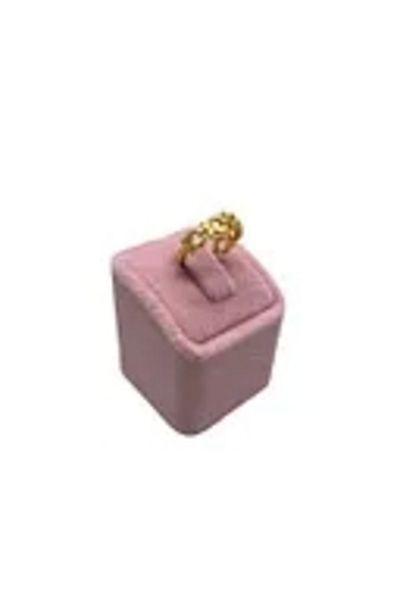 MeGass Dekor Sweaty Production Suede Fabric Pink Color Single Ring Display Accessory
