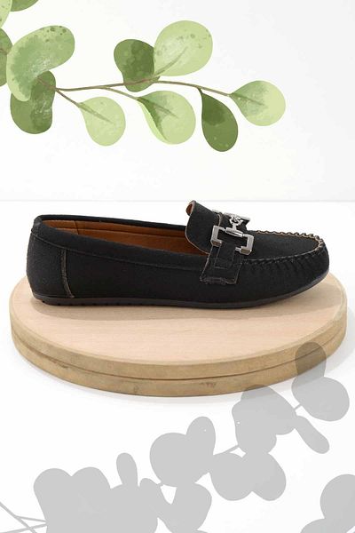 Bambi Czarne zamszowe buty damskie typu loafer01778166502