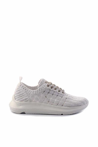 Bambi Weiße Lame Stone Damen-Freizeitschuhe K 01792015116