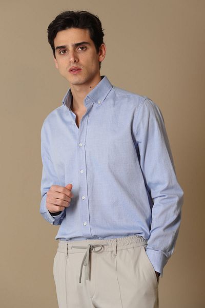 Lufian Daniel Bărbați - Cămașă Smart Casual Blue Slim Fit