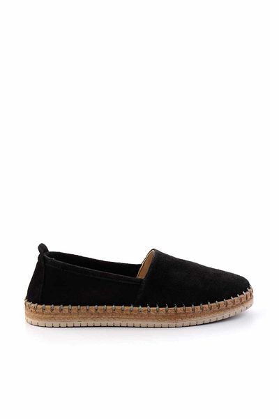 Bambi Černá semiš z pravé kůže dámská Espadrille K01809472002