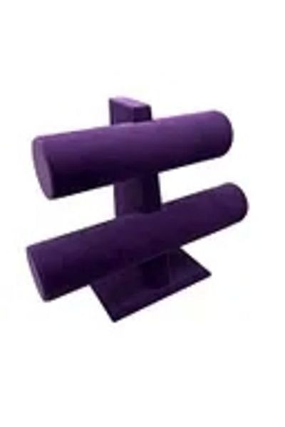 MeGass Dekor Domestic Production Suede Finish Purple Color 26/18cm Two Stage Watch Bracelet Display Stand