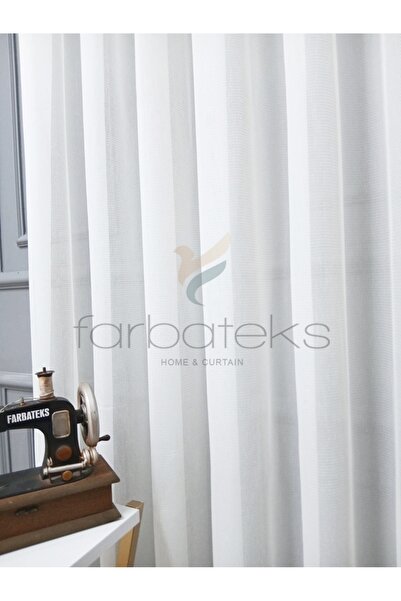 Taç Exculusive Rana Does Not Want Ironing, Wrinkle-Free Plain 3 Layer Pleated Tulle Curtain