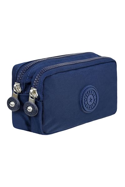 Çantaland Crinkle Fabric Double Compartment Pencil Holder Pencil Case