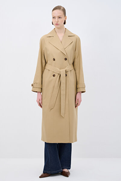 adL Kemer Detaylı Uzun Trençkot