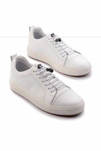 Bambi Λευκά Δερμάτινα Ανδρικά Casual Παπούτσια E 01380110903