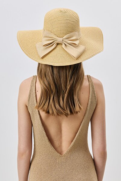 C&City Wide Brim Straw - Beach Hat Y25730-17 Medium Beige