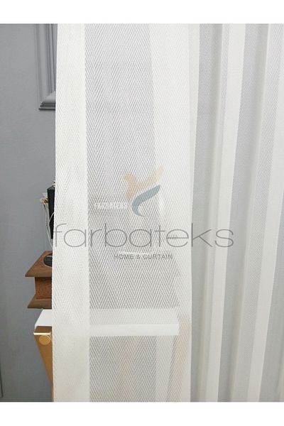 Taç Exculusive Narcissus Iron-Free, Wrinkle-Free Plain 3 Layer Pleated Tulle Curtain