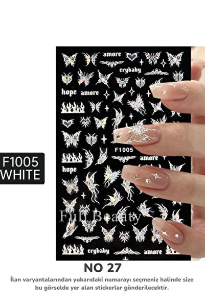 Full Beauty Renkli ve Desenli Tırnak Stickerları - Nail Art Sticker Çeşitleri...