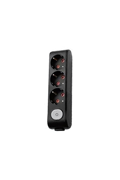 VİKO Üçlü Çoklu Priz, Anahtarlı Topraklı, Ç.K, Kablosuz, Siyah