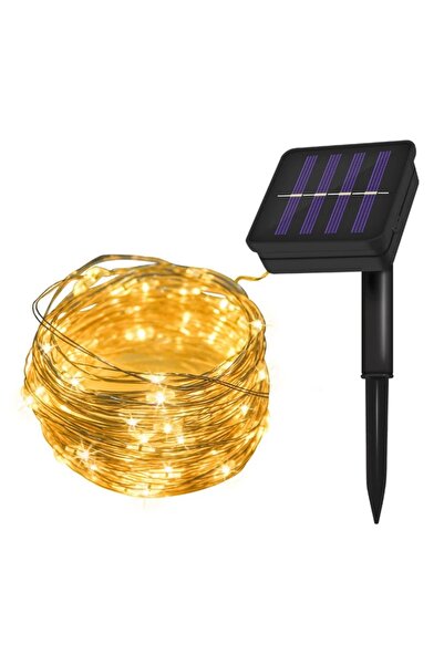 Monozone Solar 100 Led 12Metre Güneş Enerjili Bahçe Ev Parti Perde Süsü Akses...