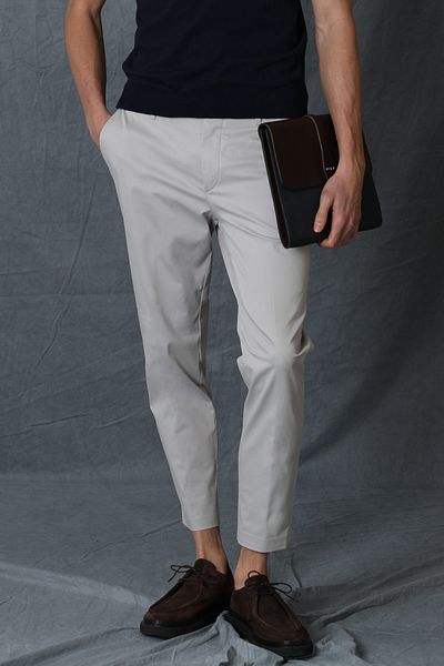 Lufian Alvi Smart Men's Chino Trousers Slim Fit Stone