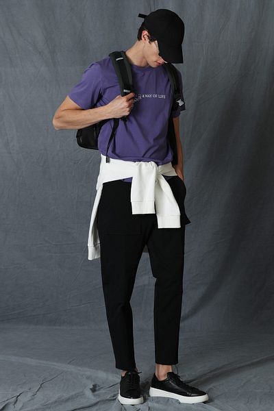 Lufian Stewart Modern Graphic T-shirt Purple