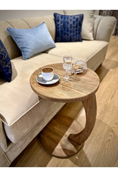 CS WOOD STORE %100 Masif Ahşap C sehpa,Yan Sehpa,Oturma Odası Mobilya