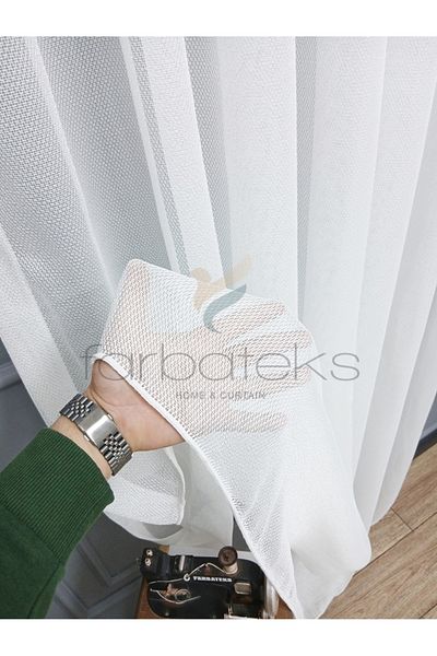Taç Exculusive Mother of Pearl Ironing Resistant Wrinkle Resistant Plain 2 Layer Pleated Tulle Curtain