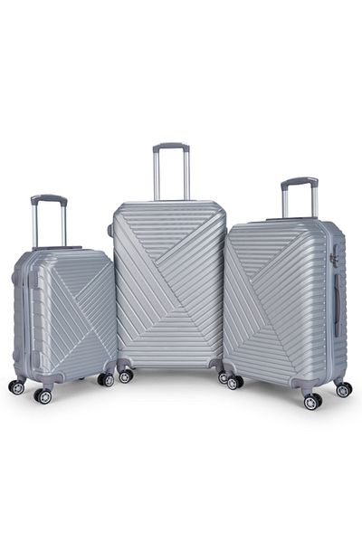 LİMRA Limra 4-piece luggage set with wheels, solid and strong design, silver