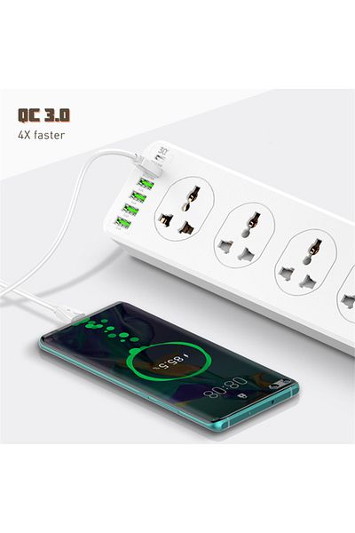 LDNIO 5 Usb Socket 10-way Power Strip With Usb Type-c Port Charging Slot Extension Cable
