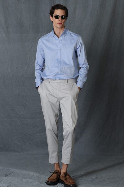 Lufian Alvi Smart Men's Chino Trousers Slim Fit Gray