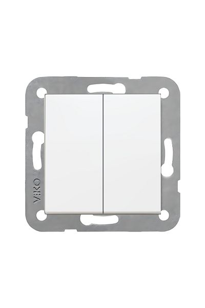 VİKO White Frameless Karre Commutator, Double Grounded Switch Socket