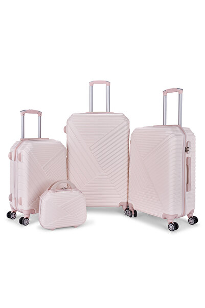 LİMRA طقم شنط سفر من ليمرا مكون من 4 حقائب أمتعة بعجلات و بتصميم صلب و قوي بيج