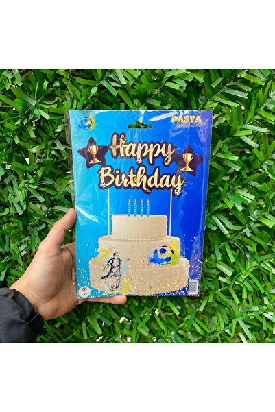party world Pasta Üstü Happy Birthday Banner Kürdan