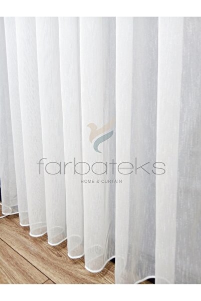 farbateks Exculusive Mimosa Iron-Free, Wrinkle-Free Plain 3-Layer Pleated Tulle Curtain