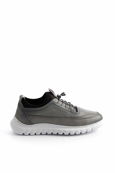 Bambi Γκρι Δερμάτινα Ανδρικά Casual Παπούτσια E 01759091003