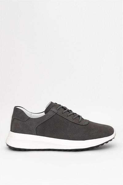 Ayakkabı Fuarı Elit 25YNbl5002N Pantofi casual pentru bărbați din piele naturală nubuck, gri