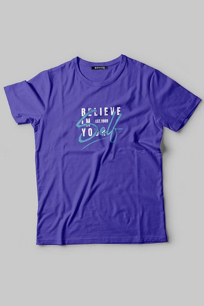 Edwox Ανδρικό μπλουζάκι με στάμπα Half Oversize Purple Edw285