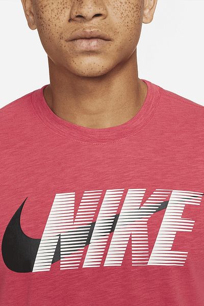 Nike Αθλητικά ρούχα Μεγάλο διπλό λογότυπο κοντομάνικο κόκκινο μπλουζάκι