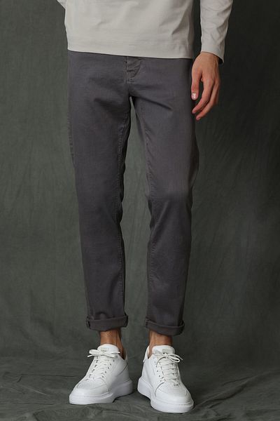 Lufian Helt Smart Men's Chino Trousers Slim Fit Gray